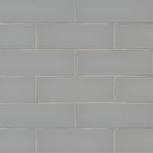 Oyster Gray 4 in. x 11.75 in. Glossy Glass Wall Tile (445.5 sq. ft./Pallet)