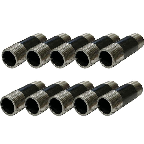 CMI inc 1/2 in. MIP x 2-1/2 in. MIP Black Malleable Steel Iron Nipple 10-Pack
