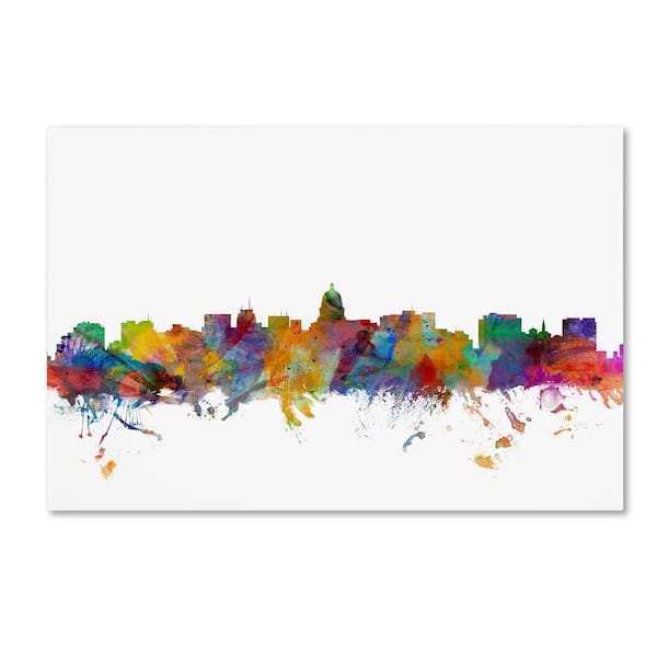 Trademark Fine Art Michael Tompsett 'Madison Wisconsin Skyline' Canvas Unframed Photography Wall Art 22 in. x 32 in