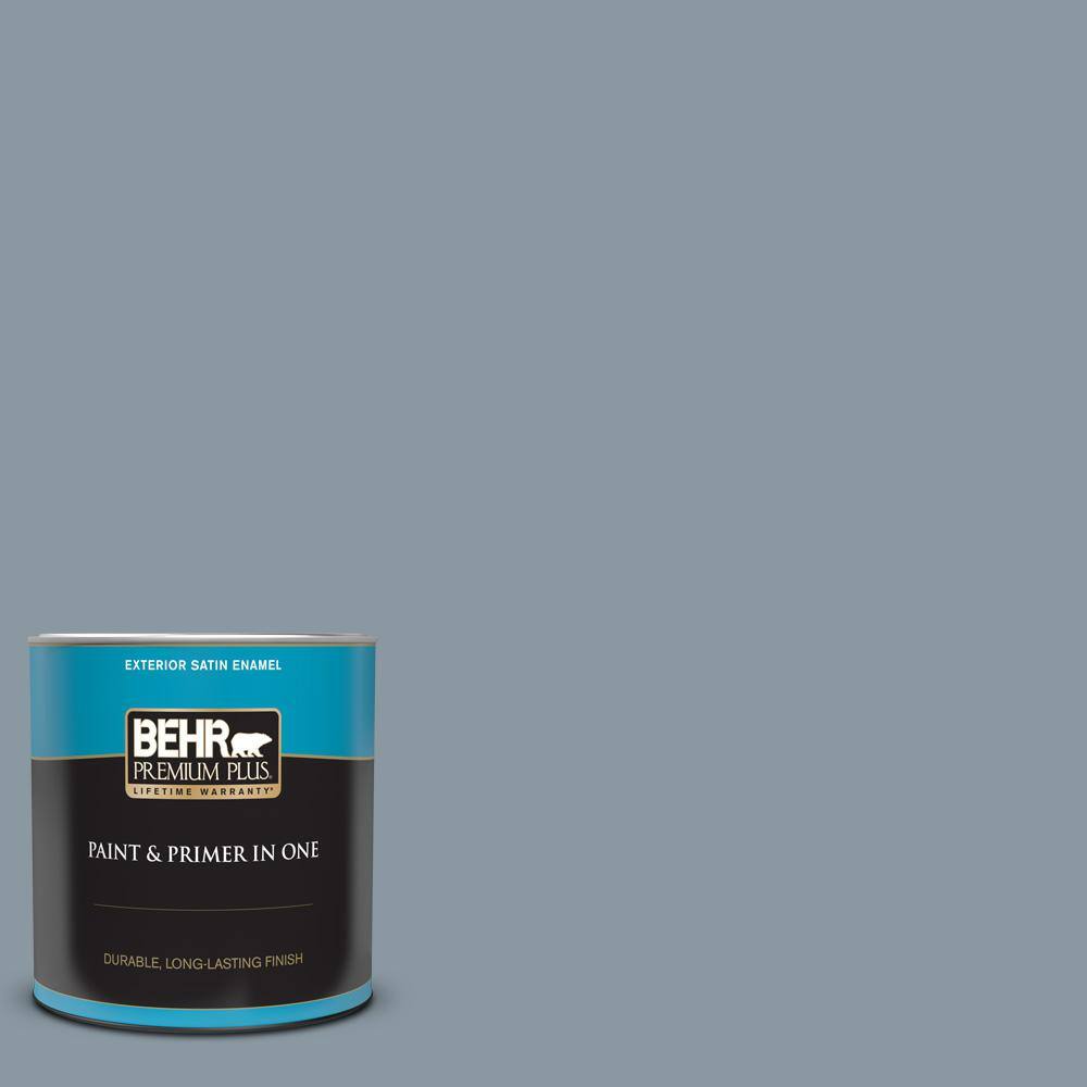 BEHR PREMIUM PLUS 1 qt. N4904 Teton Blue Satin Enamel