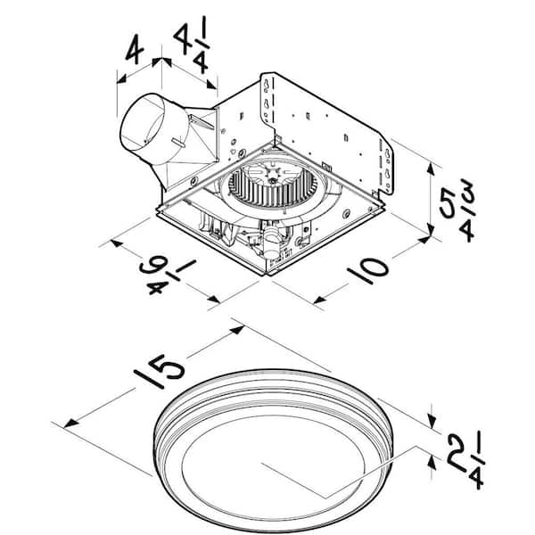 Roomside Series Decorative White 110 CFM Ceiling Humidity Sensing Bathroom Exhaust Fan with LED Panel, ENERGY STAR Roomside Series Decorative White 110 CFM Ceiling Humidity Sensing Bathroom Exhaust Fan with LED Panel, ENERGY STAR