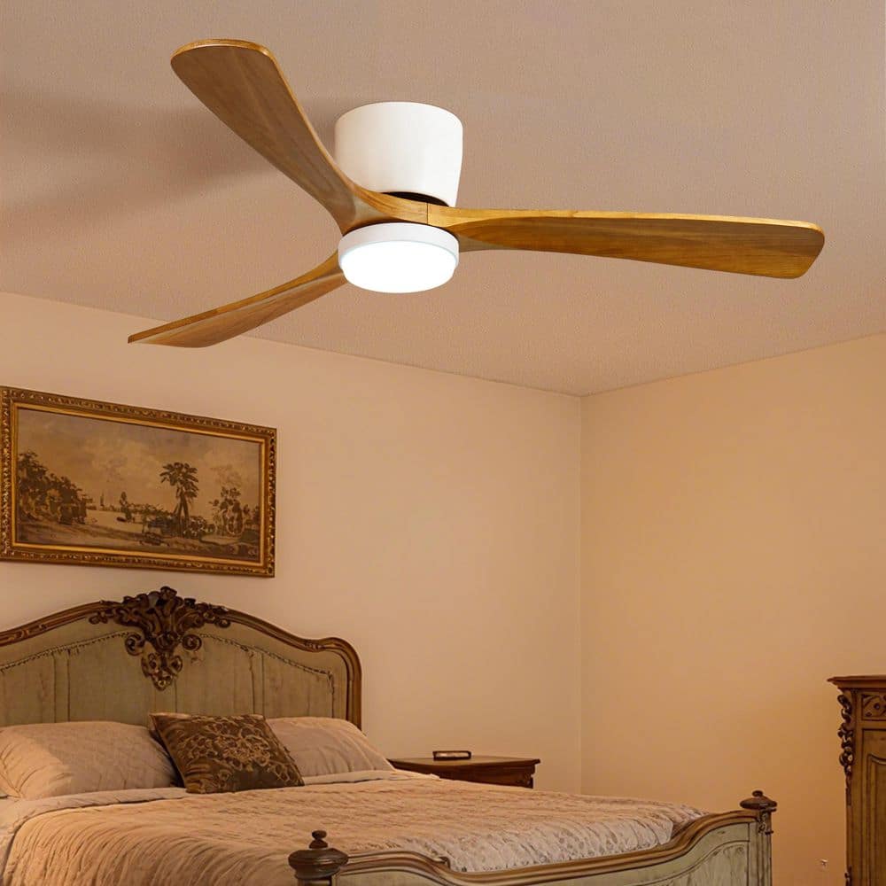 52 in. Smart Indoor White Ceiling Fan with LED Light and App Remote Control 3-Colors Adjustable and Reversible DC Motor price history on PriceWatchPro