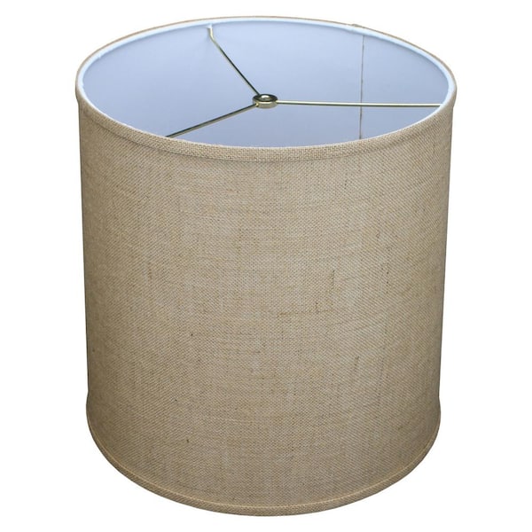 FenchelShades.com 14 in. Top Diameter x 15 in. Bottom Diameter x 15 in. Slant Burlap Natural Empire Lamp Shade