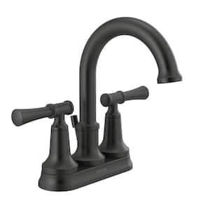 Chamberlain 4 in. Centerset 2-Handle Bathroom Faucet in Matte Black