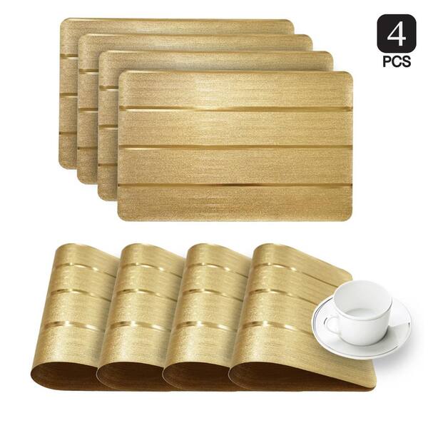 Dainty Home Park Avenue Gold Metallic Placemat (Set of 4)