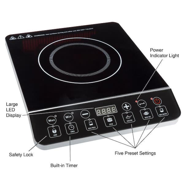 1800W Electric Single Induction Cooker Portable Burner Cooktop Digital Hot Plate 