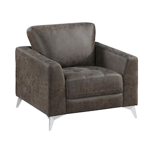 Bristow Brownish Gray Microfiber Arm Chair