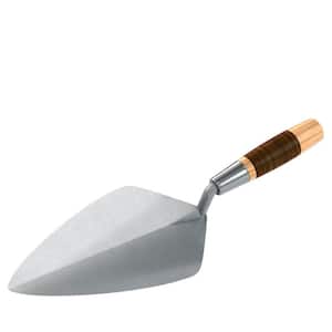 10 in. Keystone Forged Steel Wide London Masonry Brick Trowel with Leather Handle