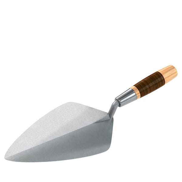 Bon Tool 10 in. Keystone Forged Steel Wide London Masonry Brick Trowel with Leather Handle