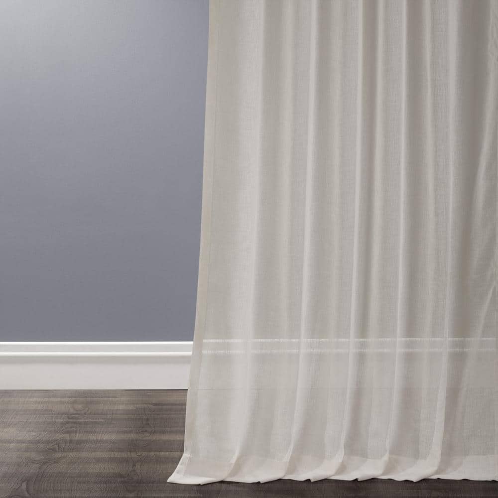 Gardenia Sheer Linen-Blend 84-Inch Window Panel