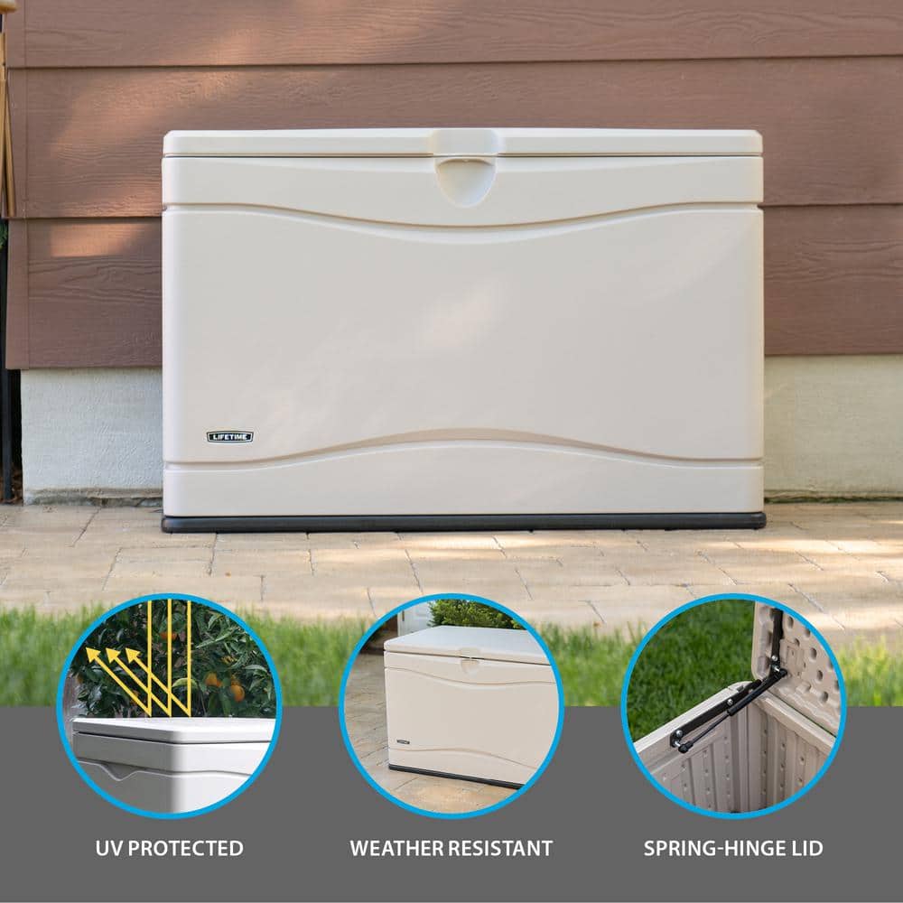 Desert Sand 80 Gallon Polyethylene Lockable Deck Box