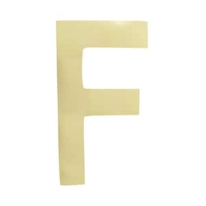 4 in. Polished Brass House Letter F