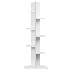 White Open Concept Bookcase Plant Display Shelf Rack Storage Holder Wooden