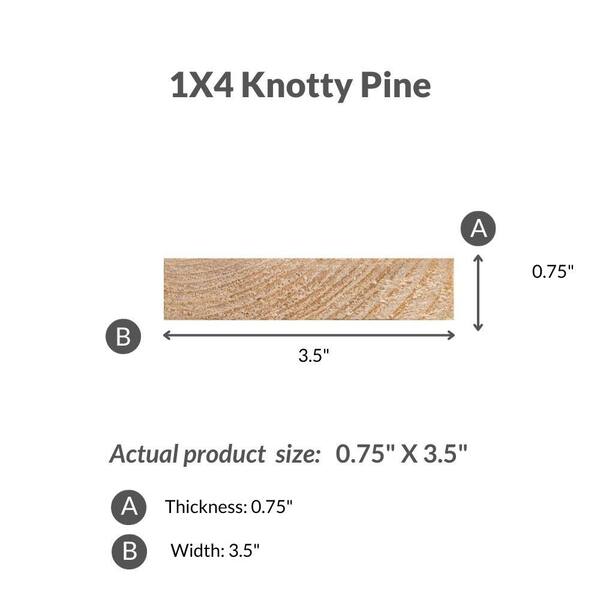 1 in. x 4 in. x 8 ft. Premium Kiln-Dried Square Edge Whitewood 