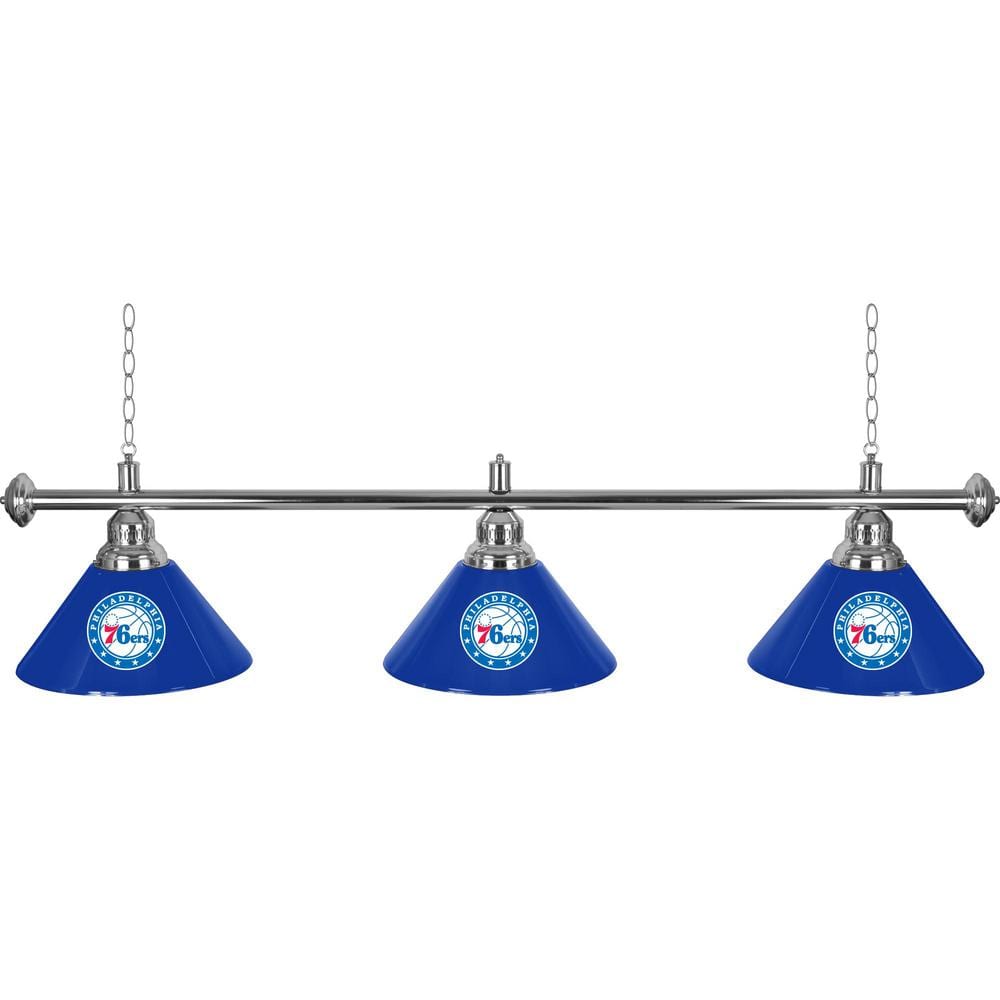 Philadelphia 76ers Logo 3-Light Blue Billiard Light