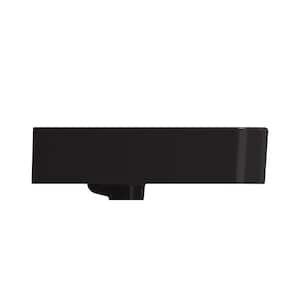 Parma 19.75 in. 1-Hole with Overflow Wall-Mounted Fireclay Bathroom Sink in Matte Black
