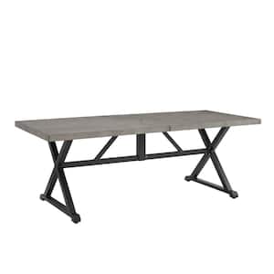 Rectangular Metal Outdoor Dining Table with 2 in. Umbrella Hole