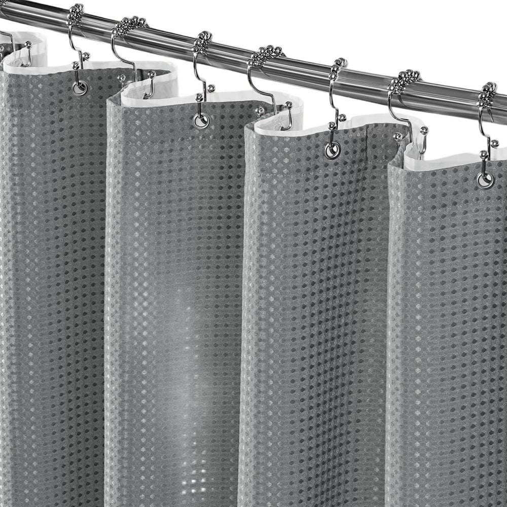 72 in. W x 72 in. L Waffle Weave 3-in-1 Polyester Shower Curtain for Bathroom, Recreational Vehicle, Dormitory in Gray price history on PriceWatchPro