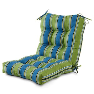 21 in. x 42 in. Outdoor Dining Chair Cushion in Cayman Stripe