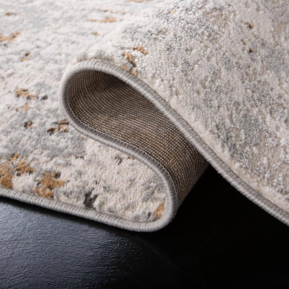 Handmade Gray Abstract Synthetic Area Rug 5'3" x 7'6"