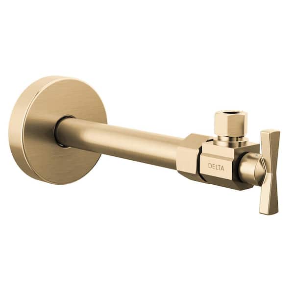 1/2 in. x 7.56 in. L Champagne Bronze Brass Angled Supply Stop Valve