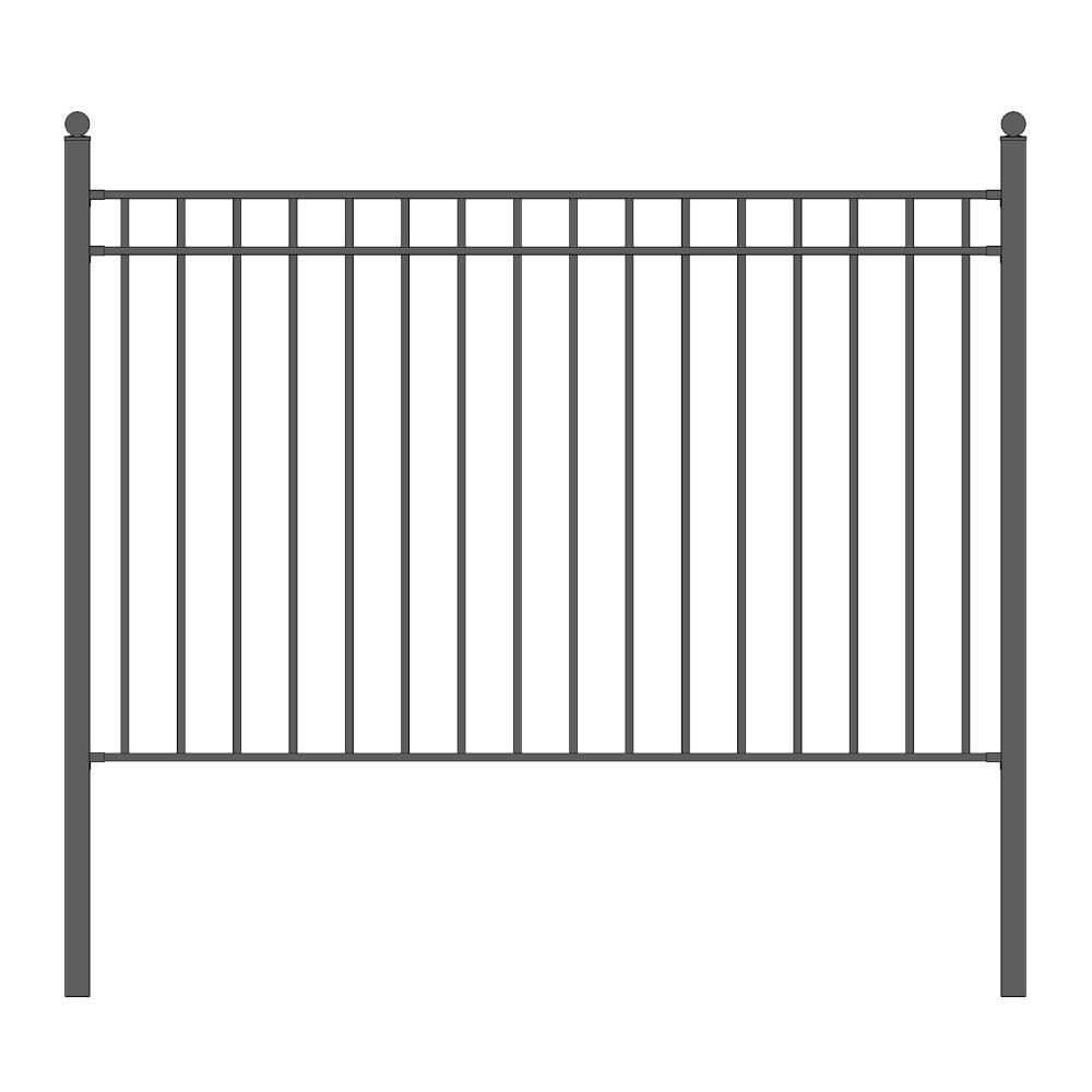 Madrid Style Black Metal 5ft x 8ft Ornamental Fence Panels