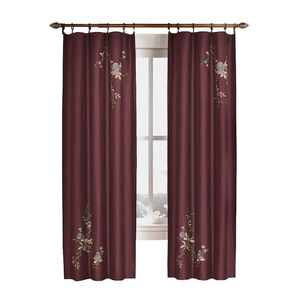 Curtainworks Semi-Opaque Eggplant Asia Faux Silk Rod Pocket Curtain - 44 in. W x 84 in. L