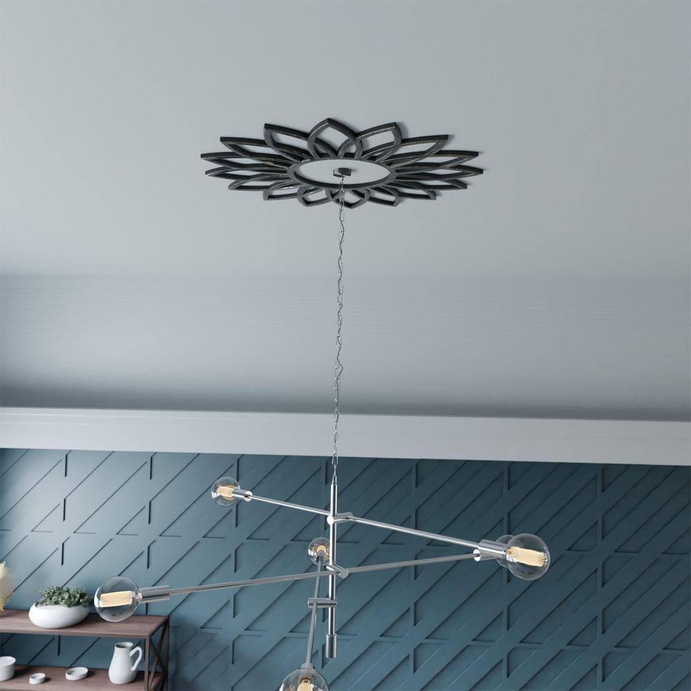 Antiqued Pale Gold 24" PVC Daisy Ceiling Medallion