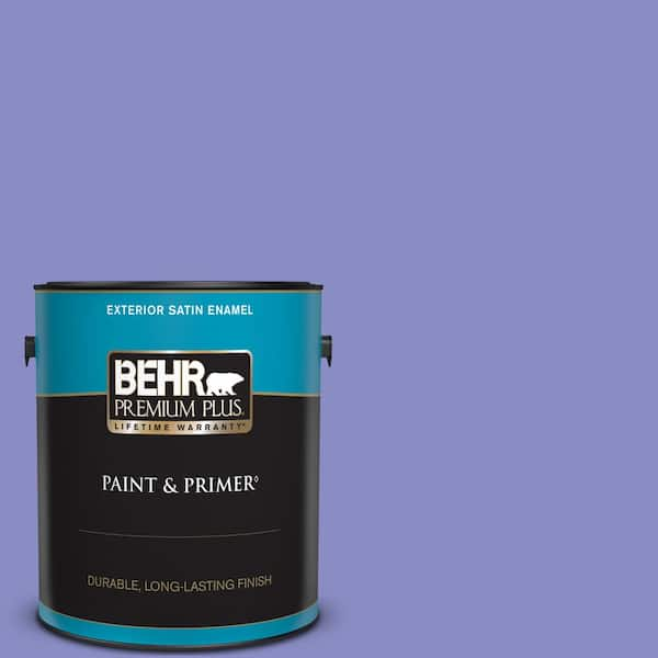 BEHR PREMIUM PLUS 1 gal. #P550-5 Carriage Ride Satin Enamel Exterior Paint & Primer