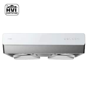 Pixie Air Slim Line 30 in. Convertible Under Cabinet Range Hood in Stainless Steel with Push Button
