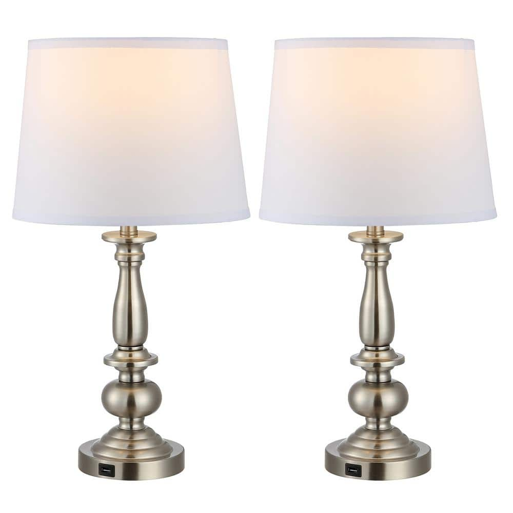 WINGBO 20.8 in. 2-Pack Industrial Table Lamp with USB Ports WBTL-JH02 ...