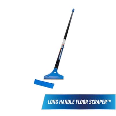 Unger 4 in. Long Handle Floor Scraper - Removes Tape, Gum, and Adhesives with Stainless Steel Blades