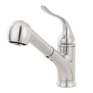 Coralais Single-Handle Pull-Out Sprayer Kitchen Faucet With MasterClean Sprayface In Brushed Chrome