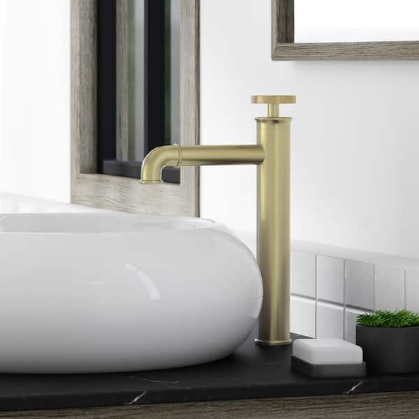 Swiss Madison Avallon Single-Handle High-Arc Single-Hole Bathroom Faucet in Brushed Gold