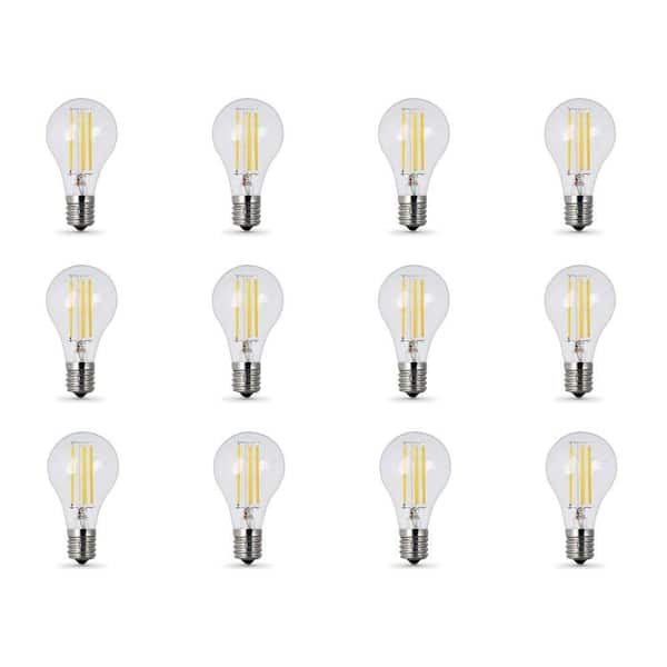 40W Equivalent A15 Intermediate E17 Dimmable Filament Clear Glass LED Ceiling Fan Light Bulb, Soft White 2700K (12-Pack)