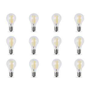 40W Equivalent A15 Intermediate Dimmable Filament Clear Glass LED Ceiling Fan Light Bulb, Soft White 2700K (12-Pack)