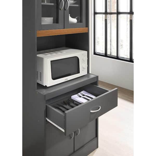 HODEDAH Kitchen Cabinet with 1-Drawer, plus Space for Microwave in