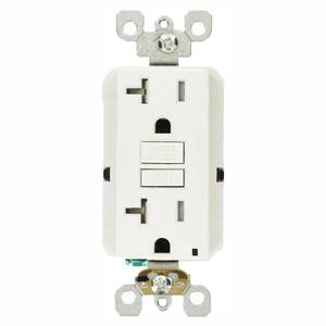 20 Amp Self-Test SmartlockPro Slim Duplex Tamper Resistant GFCI Outlet, White (6-Pack)