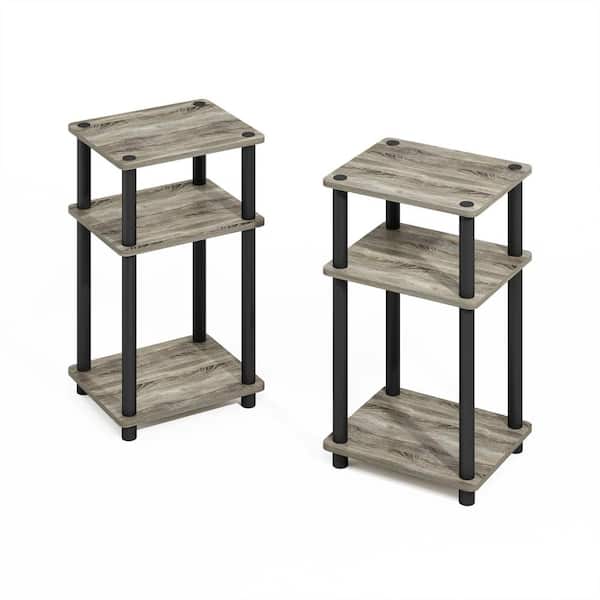Furinno Turn-N-Tube 22.8 in. Tall French Oak/Black Wood 5-Shelf Bookcase