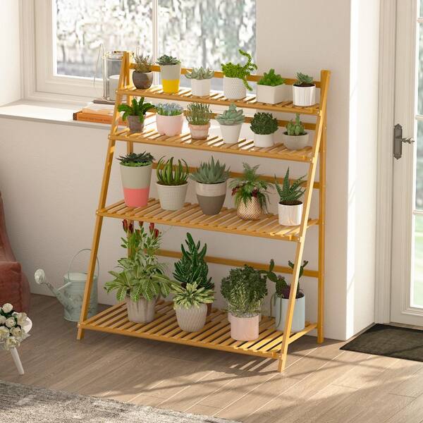 4 Tier Ladder Flower Plant Pots Holder Stand Storage Display Shelf Home Garden 