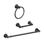 Moen Banbury Matte Black Pivoting Paper Holder & Towel Bar Set - Modern Bathroom Hardware - View #5