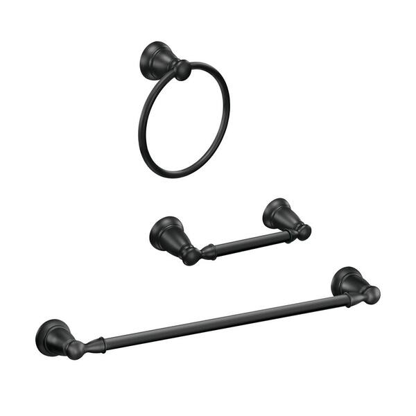 MOEN Banbury 3Piece Bath Hardware Set with 24 in. Towel Bar, Toilet
