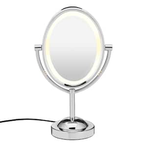 6.5 in. W x 4.5 in. H 1 x/7 x Oval Lighted Bathroom Makeup Mirror