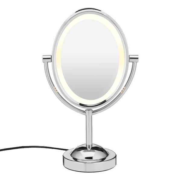 Conair 6.5 in. W x 4.5 in. H 1 x/7 x Oval Lighted Bathroom Makeup Mirror