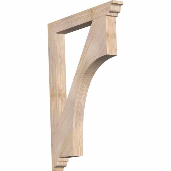 Ekena Millwork 3.5 in. x 44 in. x 38 in. Douglas Fir Westlake Traditional Smooth Bracket