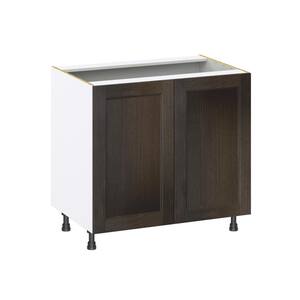 J COLLECTION Lincoln Chestnut Solid Wood  Assembled Full Height Doors Base Kitchen Cabinet (36 in. W x 34.5 in. H x 24 in. D)