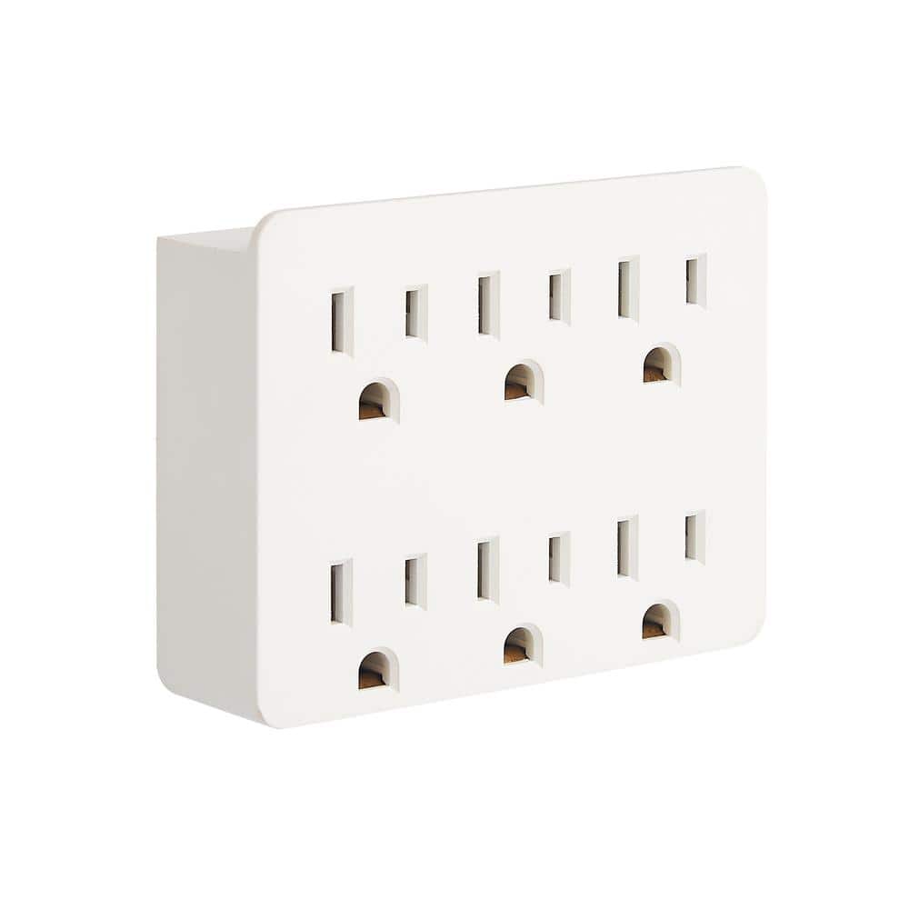 Commercial Electric 15 Amp 6-Outlet Grounded AC/DC Adapters, White LA-19 - The Home Depot