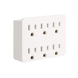 15 Amp 6-Outlet Grounded AC/DC Adapters, White