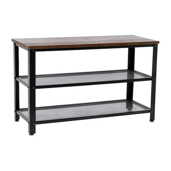 Carnegy Avenue Rustic Brown Entryway Bench Backless 12 in.