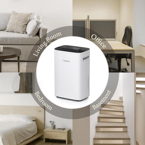 50-Pint Dehumidifier With Bucket and Drain for 4500 sq. ft. Bedrooms, Basements, Bathrooms and Laundry Rooms. White